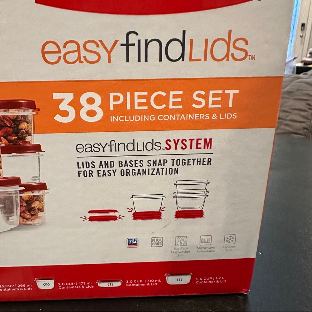 NEW Sealed Rubbermaid Easy Find Lids & Containers 38 pc Set - Picture 2 of 7